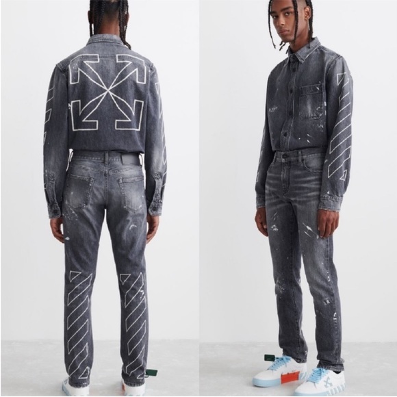 Off-White Other - Authentic Off-White Man Diag Outline Paint Skinny Jeans